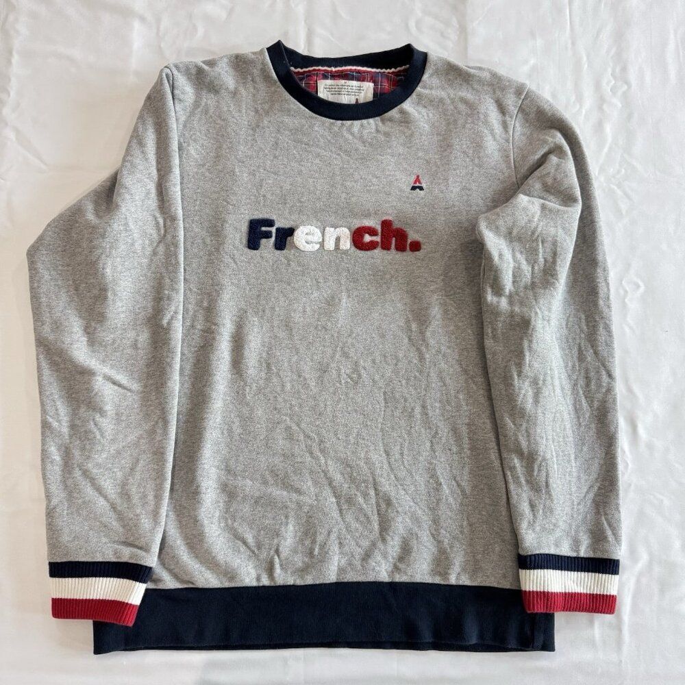 French - Homère Maison FT Men's M Grey Organic Cotton Crewneck Sweatshirt Europe